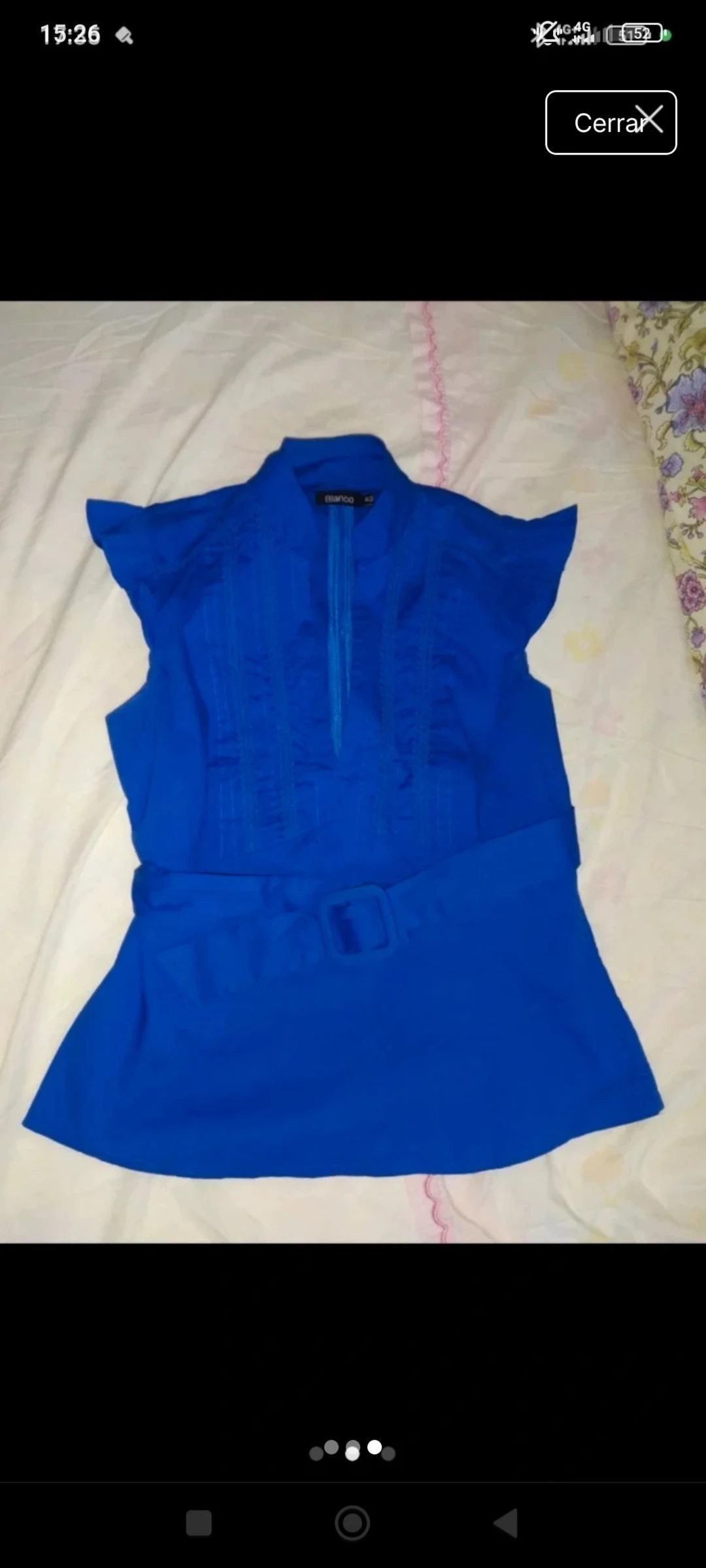 Blusa azul eléctrico mujer 42 Blanco – photo 2